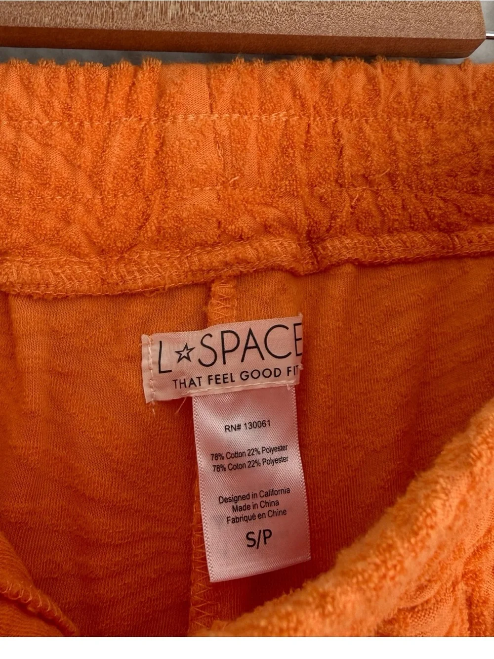 Set L*space Fronds Forever Terry Button Up Shirt and Drawstring Shorts in Orange - Picture 10 of 11